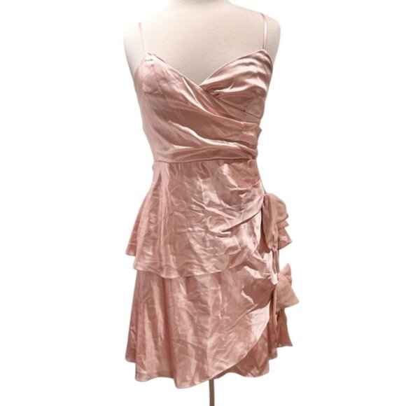 Betsey Johnson Y2K VINTAGE Blush Pink Silk Satin Dress NWT - Picture 10 of 11